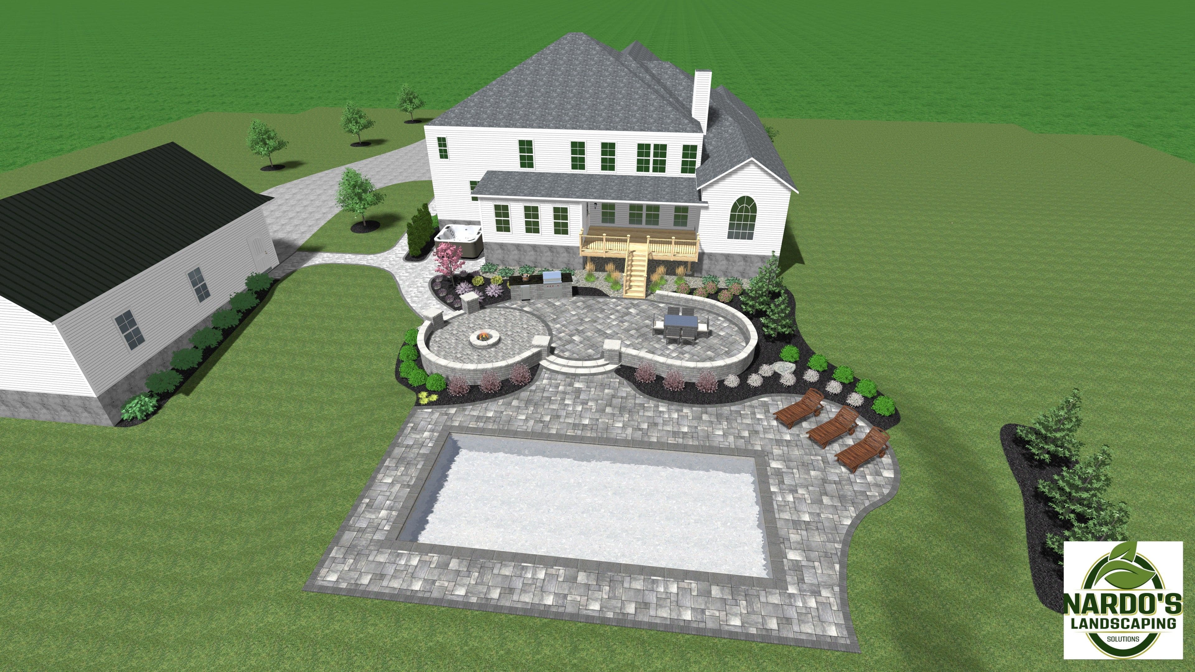 Beautiful outdoor landscaping project by Nardo's
